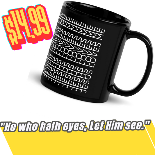 JESUS LOVES ME hidden pattern Black Glossy Mug